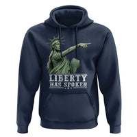 Liberty Has Spoken Pointing Statue Parody Hoodie Funny Sarcastic Basketball Sports Viral Meme Americana