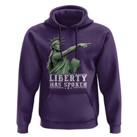 Liberty Has Spoken Pointing Statue Parody Hoodie Funny Sarcastic Basketball Sports Viral Meme Americana