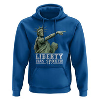 Liberty Has Spoken Pointing Statue Parody Hoodie Funny Sarcastic Basketball Sports Viral Meme Americana
