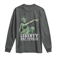 Liberty Has Spoken Pointing Statue Parody Long Sleeve Shirt Funny Sarcastic Basketball Sports Viral Meme Americana