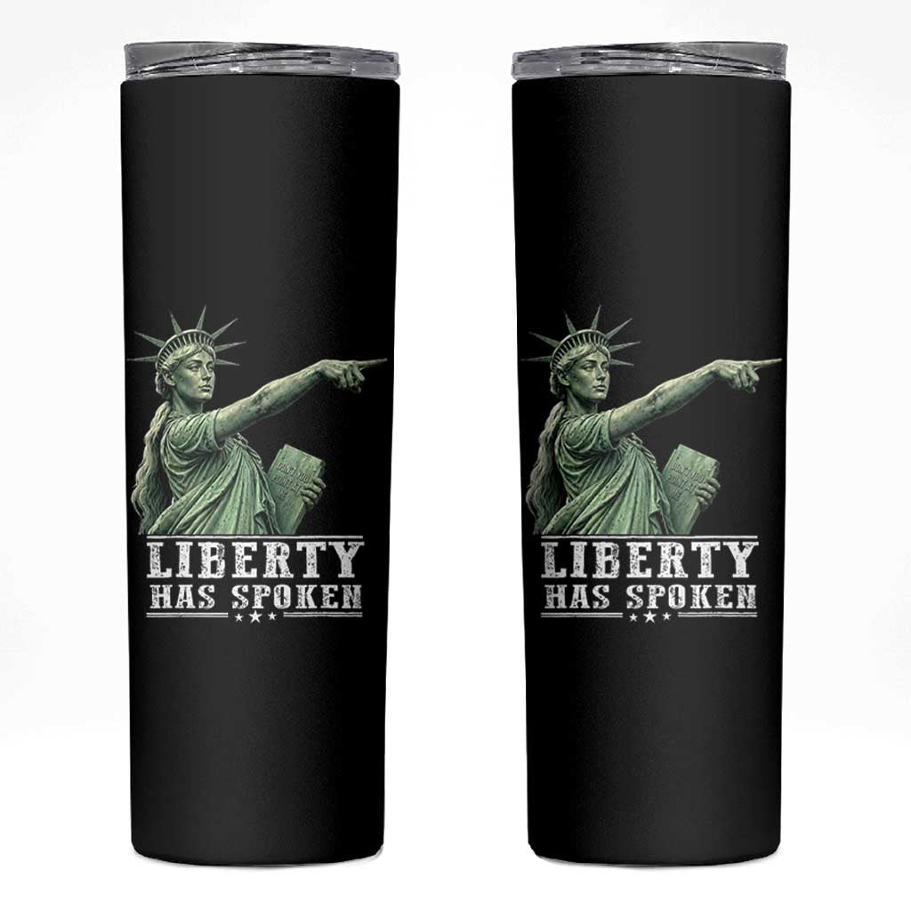 Liberty Has Spoken Pointing Statue Parody Skinny Tumbler Funny Sarcastic Basketball Sports Viral Meme Americana