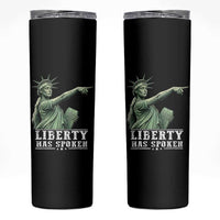 Liberty Has Spoken Pointing Statue Parody Skinny Tumbler Funny Sarcastic Basketball Sports Viral Meme Americana