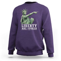 Liberty Has Spoken Pointing Statue Parody Sweatshirt Funny Sarcastic Basketball Sports Viral Meme Americana