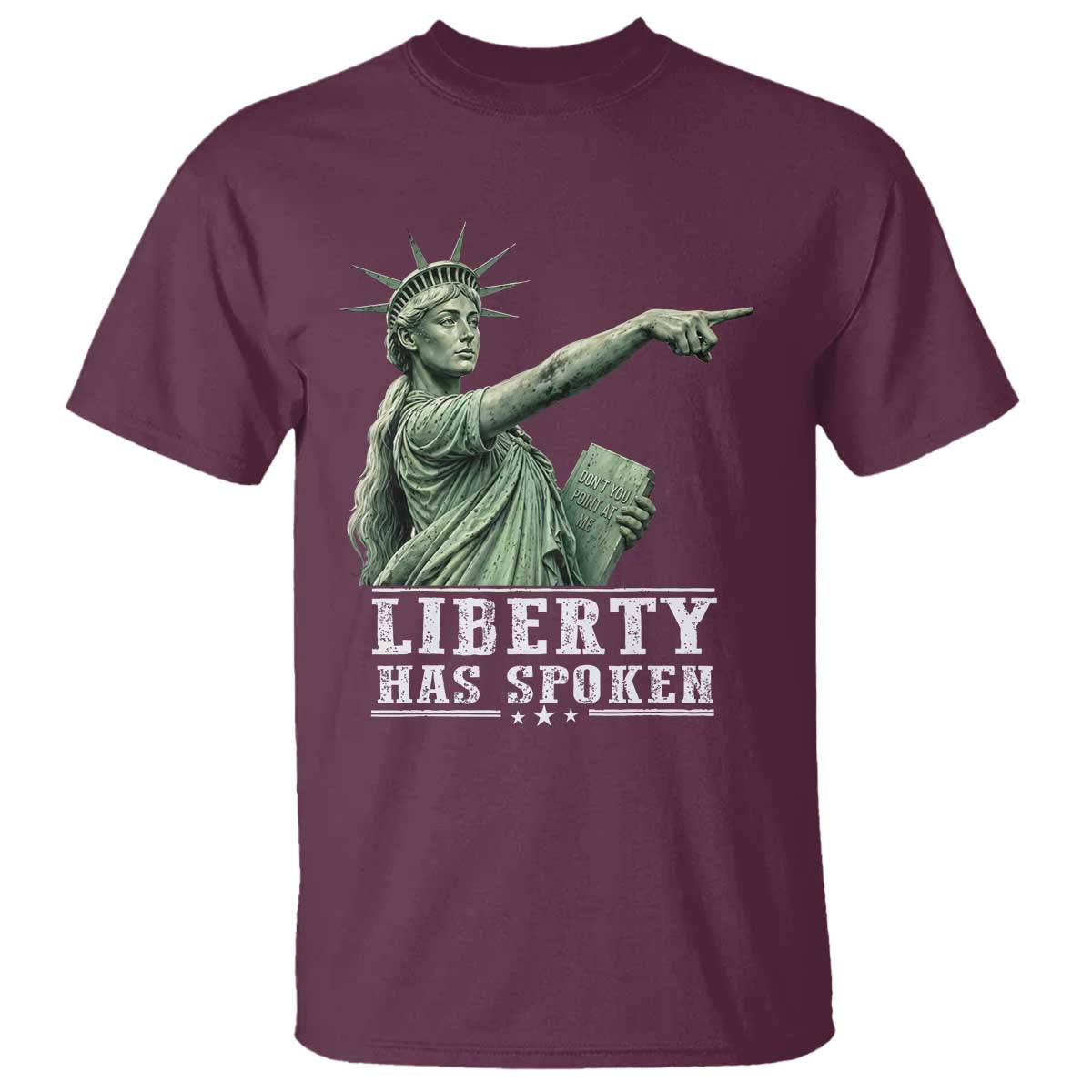 Liberty Has Spoken Pointing Statue Parody T Shirt Funny Sarcastic Basketball Sports Viral Meme Americana