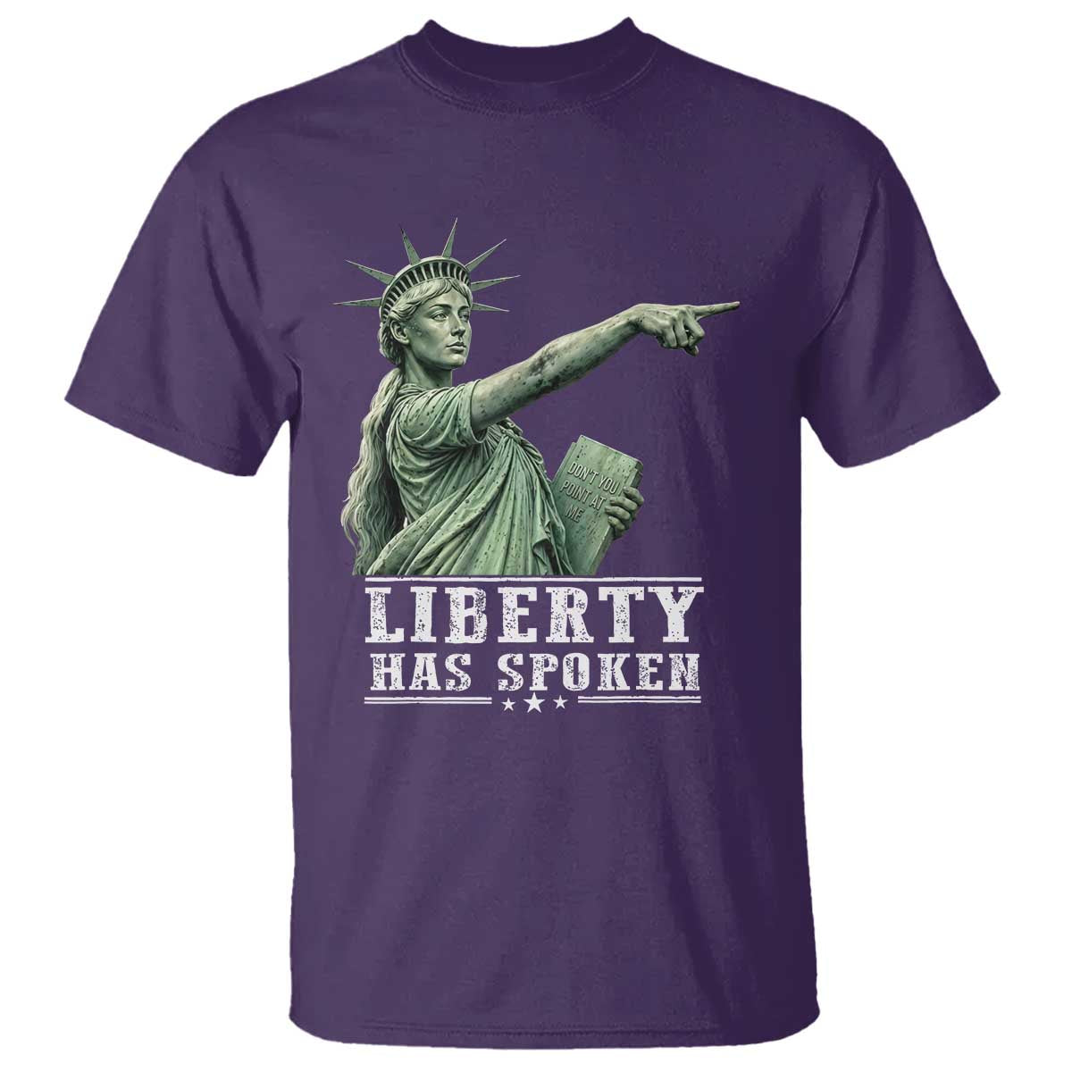 Liberty Has Spoken Pointing Statue Parody T Shirt Funny Sarcastic Basketball Sports Viral Meme Americana