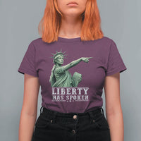 Liberty Has Spoken Pointing Statue Parody T Shirt For Women Funny Sarcastic Basketball Sports Viral Meme Americana