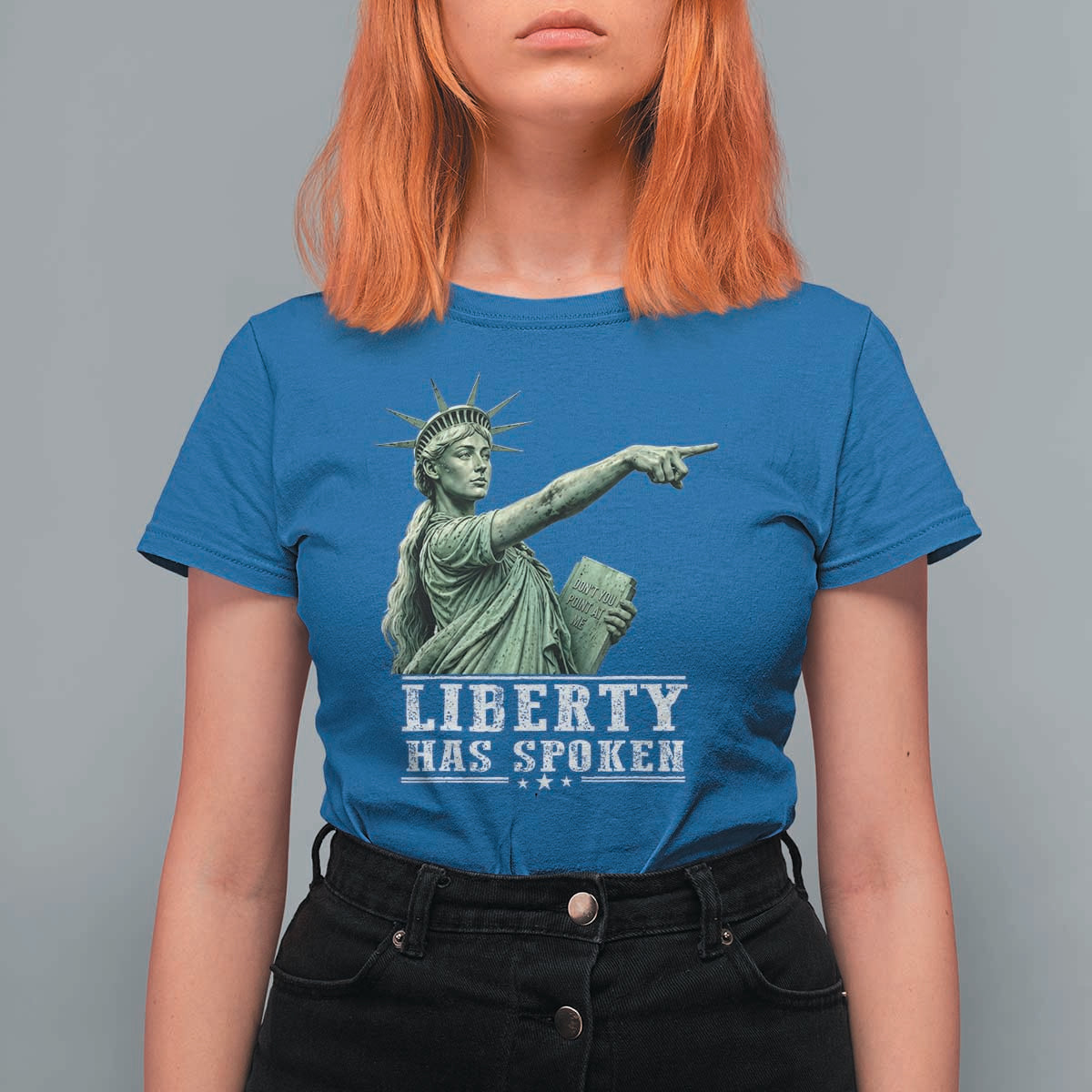 Liberty Has Spoken Pointing Statue Parody T Shirt For Women Funny Sarcastic Basketball Sports Viral Meme Americana
