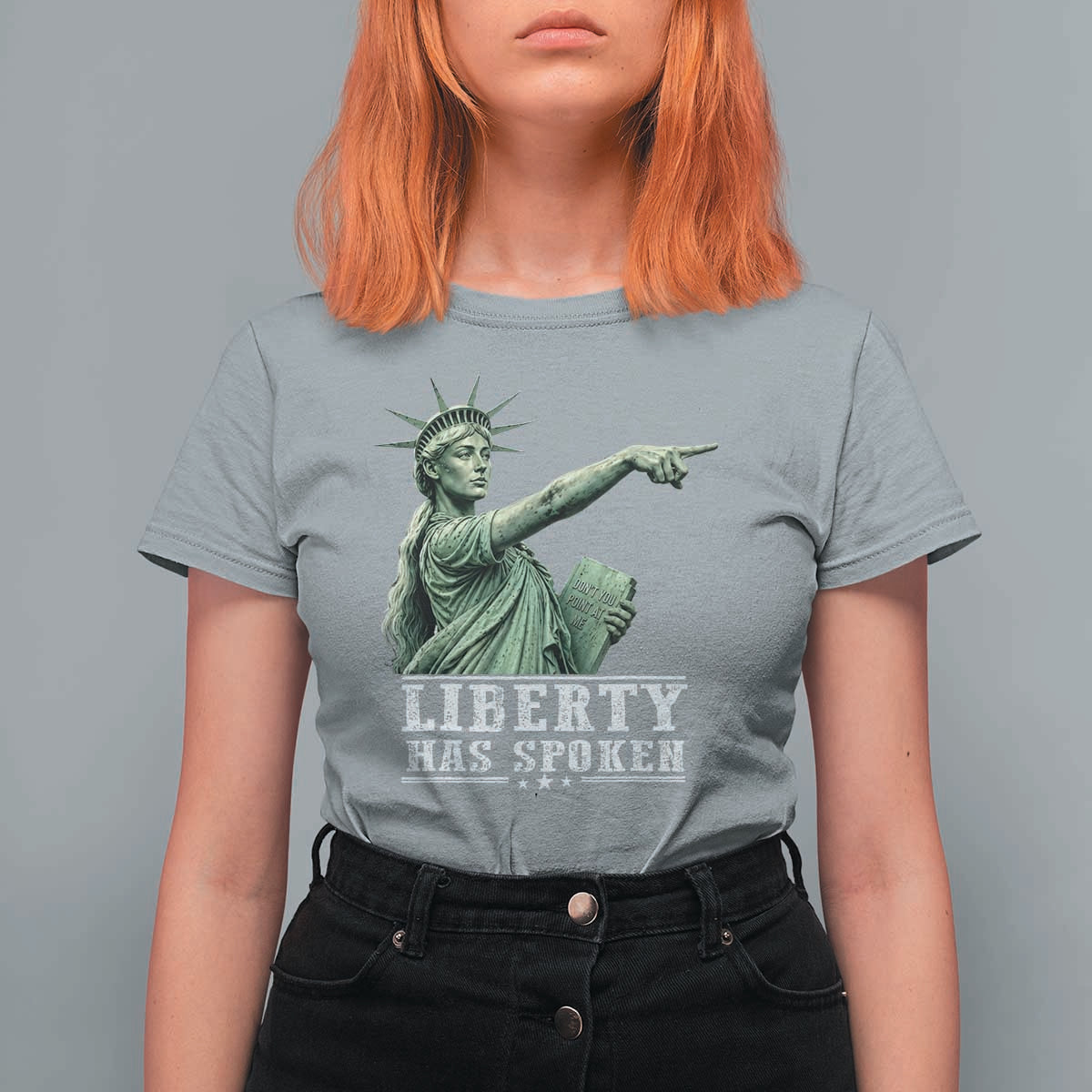 Liberty Has Spoken Pointing Statue Parody T Shirt For Women Funny Sarcastic Basketball Sports Viral Meme Americana