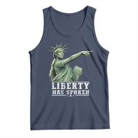 Liberty Has Spoken Pointing Statue Parody Tank Top Funny Sarcastic Basketball Sports Viral Meme Americana