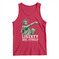Liberty Has Spoken Pointing Statue Parody Tank Top Funny Sarcastic Basketball Sports Viral Meme Americana