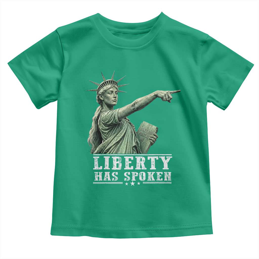 Liberty Has Spoken Pointing Statue Parody Toddler T Shirt Funny Sarcastic Basketball Sports Viral Meme Americana