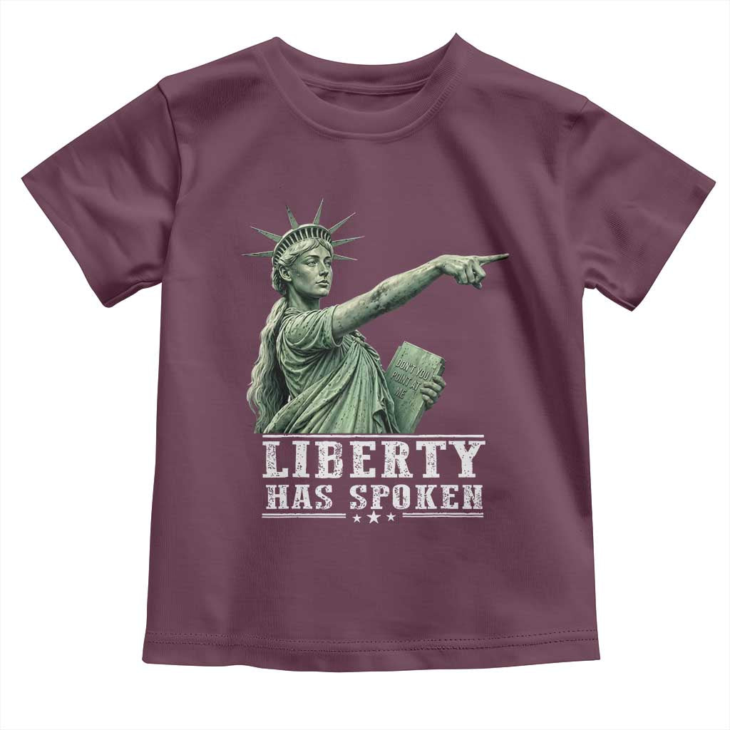 Liberty Has Spoken Pointing Statue Parody Toddler T Shirt Funny Sarcastic Basketball Sports Viral Meme Americana