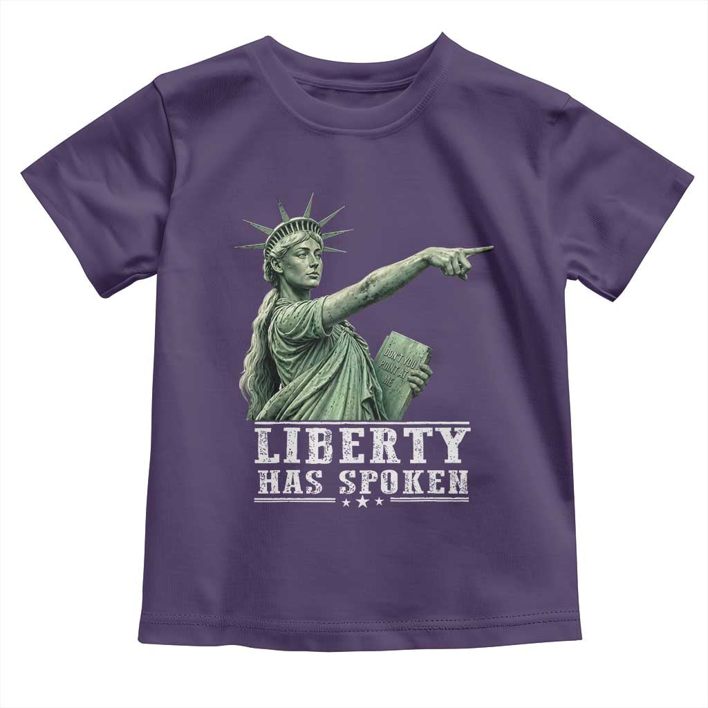 Liberty Has Spoken Pointing Statue Parody Toddler T Shirt Funny Sarcastic Basketball Sports Viral Meme Americana