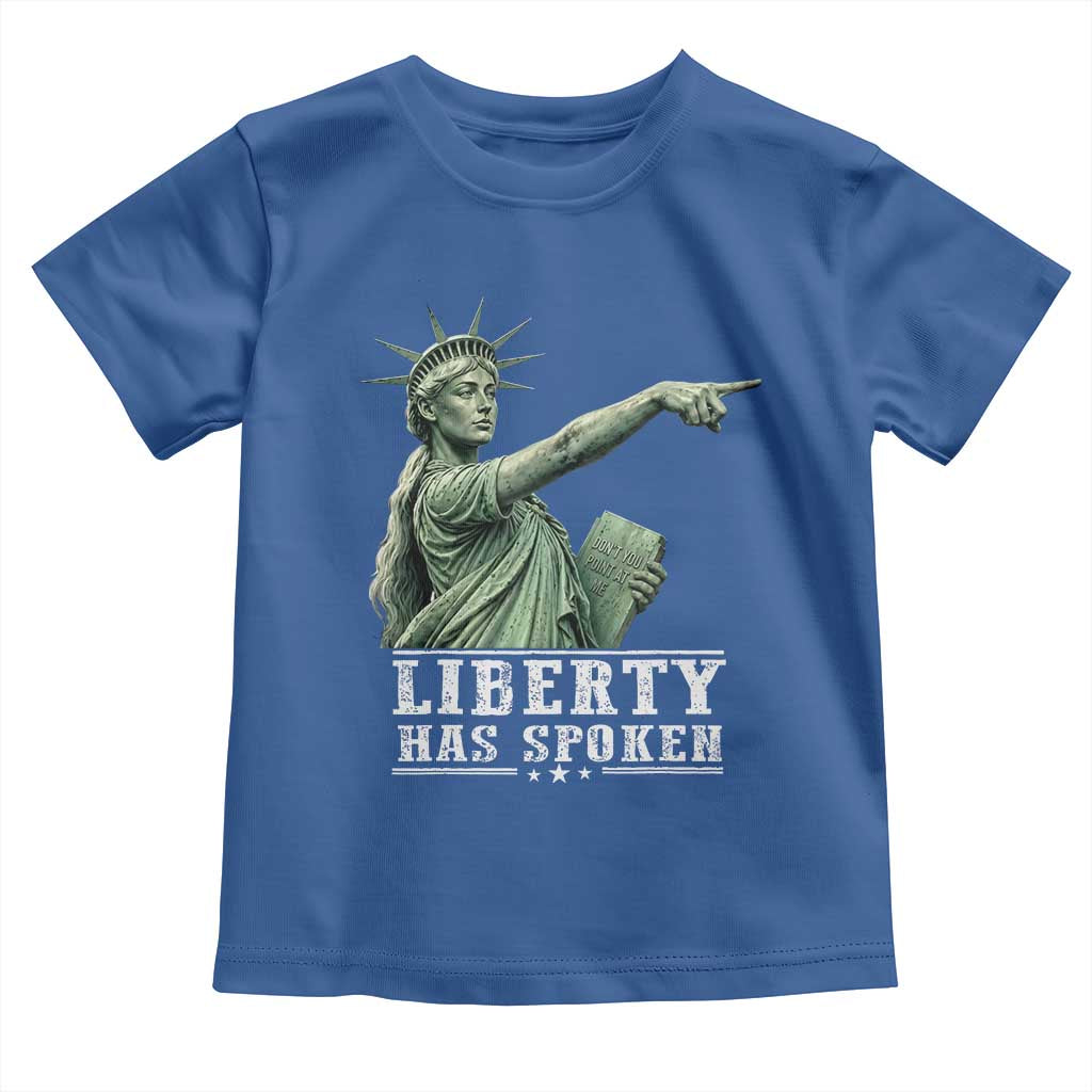 Liberty Has Spoken Pointing Statue Parody Toddler T Shirt Funny Sarcastic Basketball Sports Viral Meme Americana