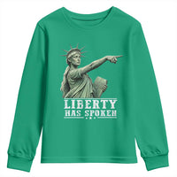Liberty Has Spoken Pointing Statue Parody Youth Sweatshirt Funny Sarcastic Basketball Sports Viral Meme Americana