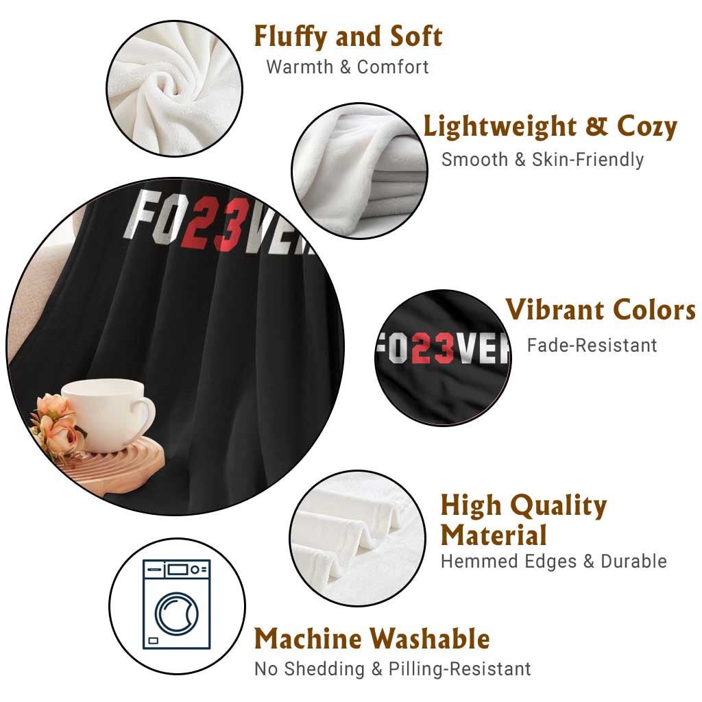 Classic Baseball Jersey Number 23 Throw Blanket Fo23ever #23 Vintage Sports Fan - Wonder Print Shop