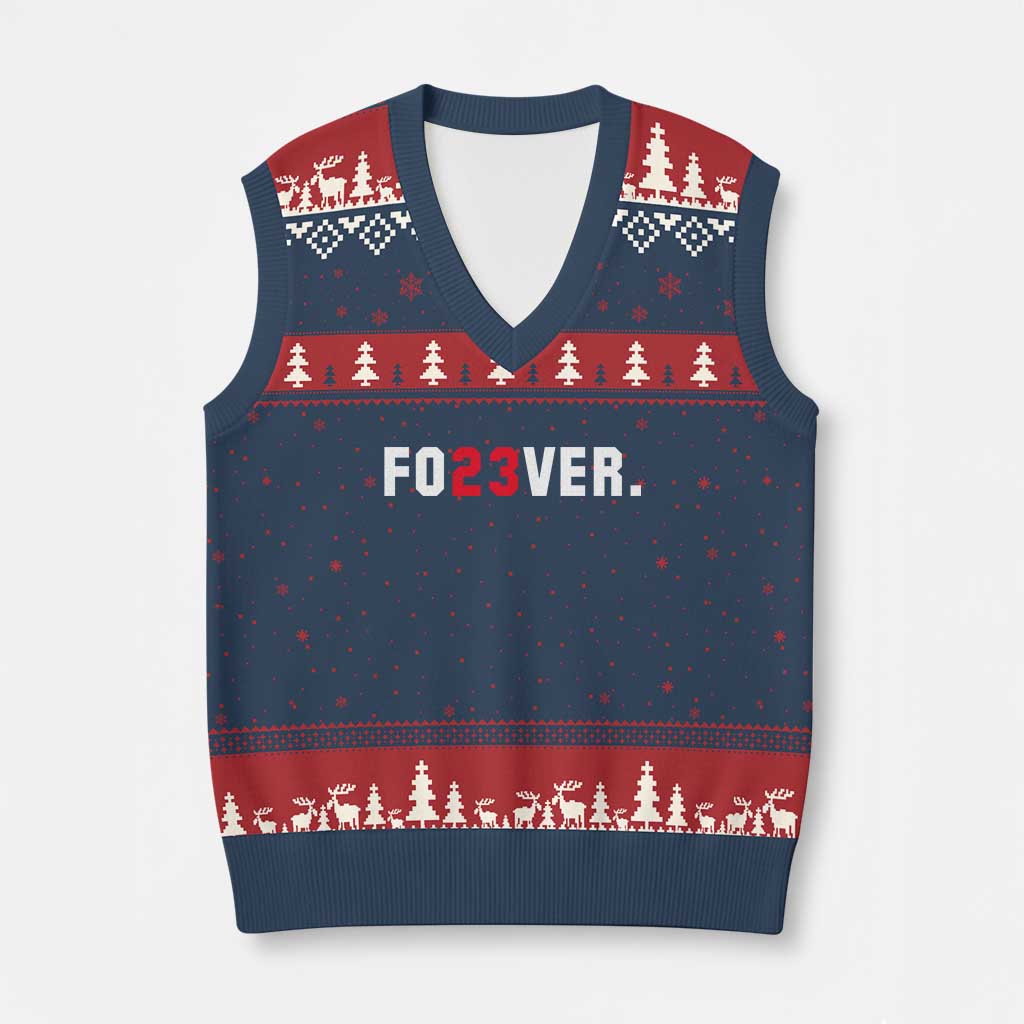 Classic Baseball Jersey Number 23 V-Neck Knit Sweater Vest Fo23ever #23 Vintage Sports Fan - Wonder Print Shop