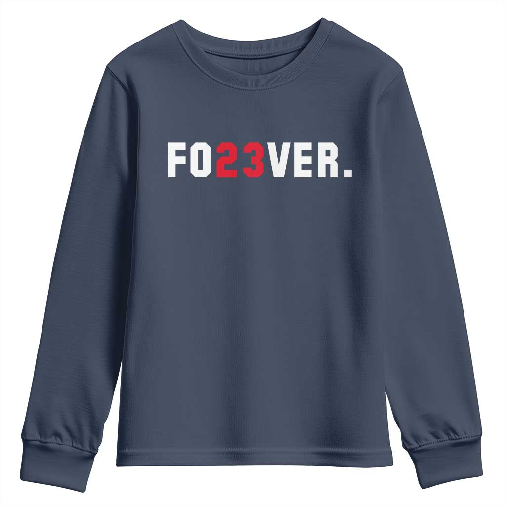 Classic Baseball Jersey Number 23 Youth Sweatshirt Fo23ever #23 Vintage Sports Fan - Wonder Print Shop