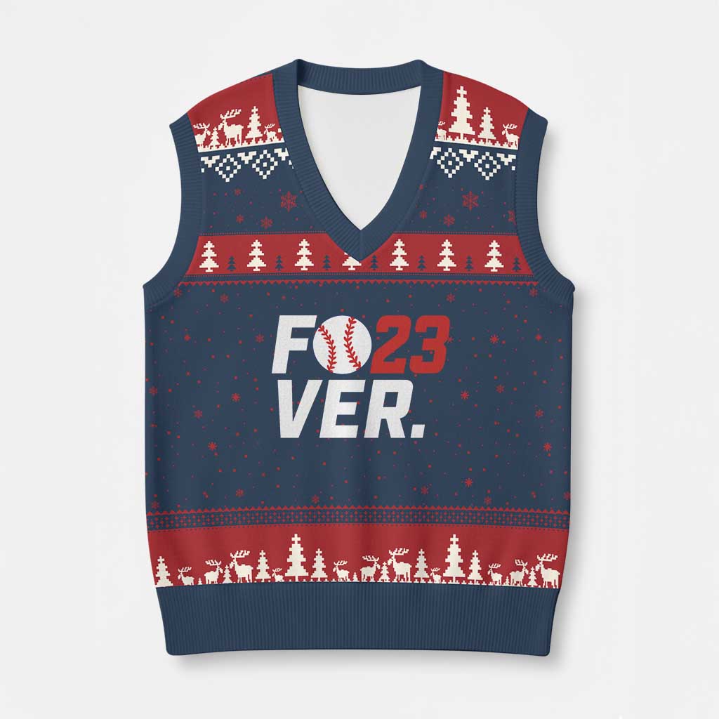 Classic Baseball Jersey Number 23 V-Neck Knit Sweater Vest Fo23ever #23 Ball Sports Fan - Wonder Print Shop