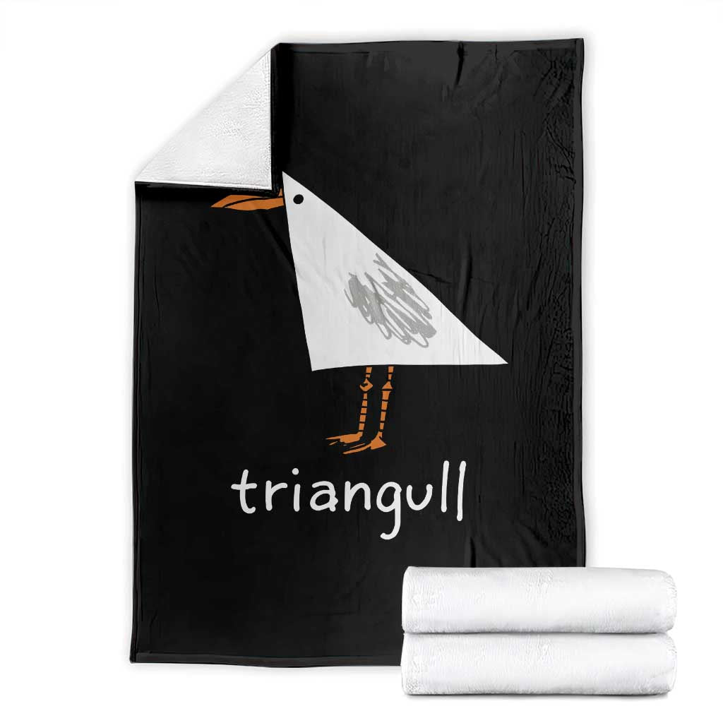 Triangull Funny Triangle Seagull Meme Throw Blanket Geometry Bird Pun Minimalist Coastal Graphic