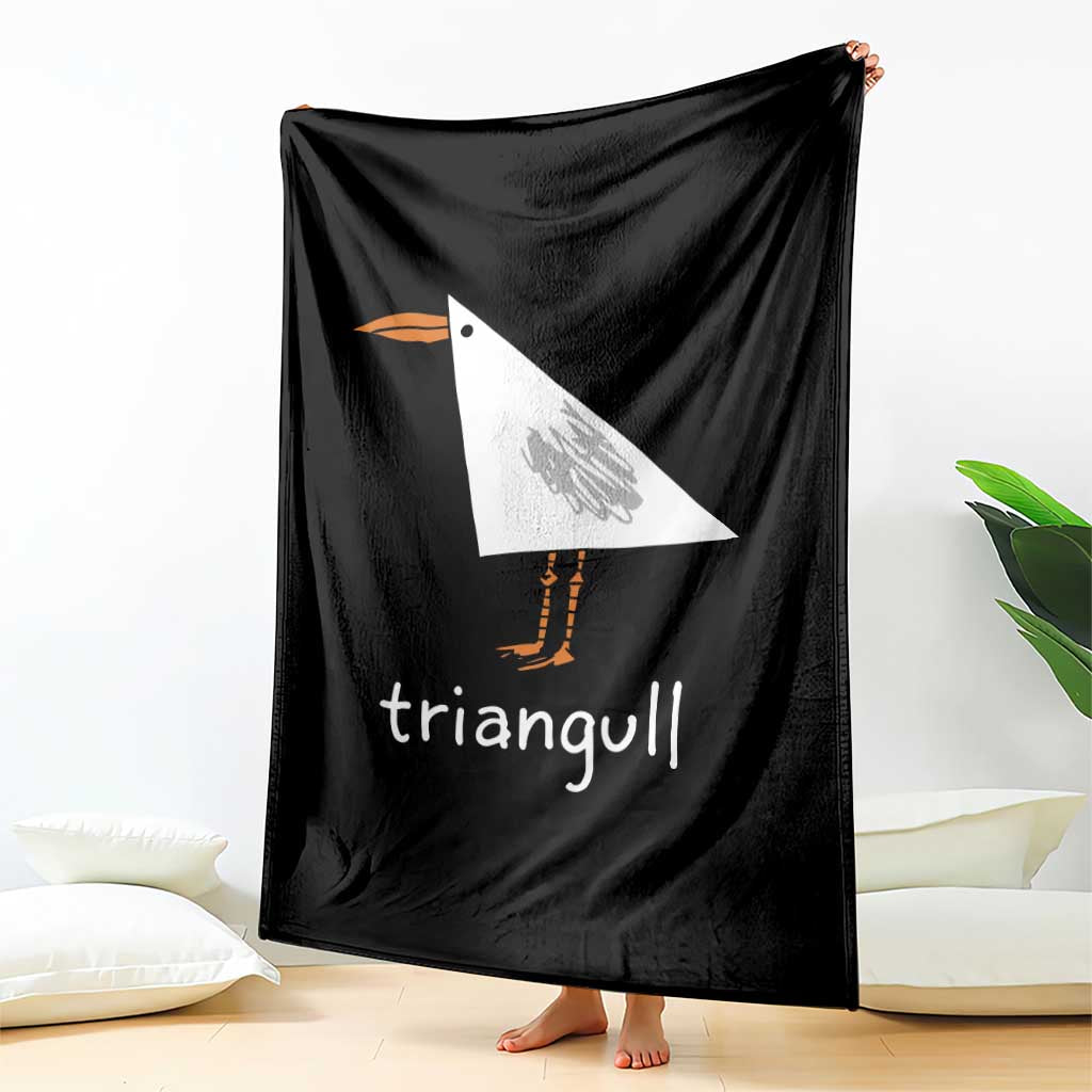 Triangull Funny Triangle Seagull Meme Throw Blanket Geometry Bird Pun Minimalist Coastal Graphic