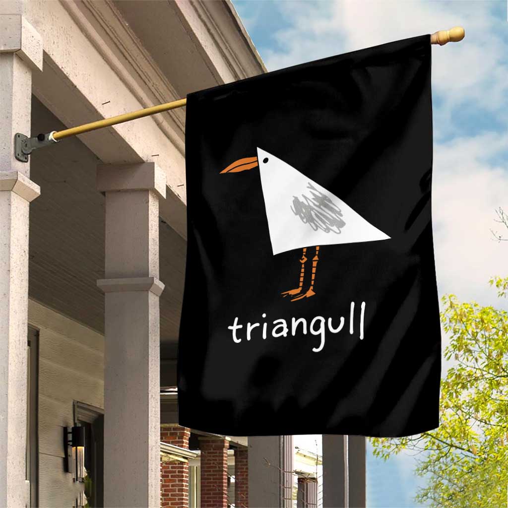 Triangull Funny Triangle Seagull Meme Garden Flag Geometry Bird Pun Minimalist Coastal Graphic