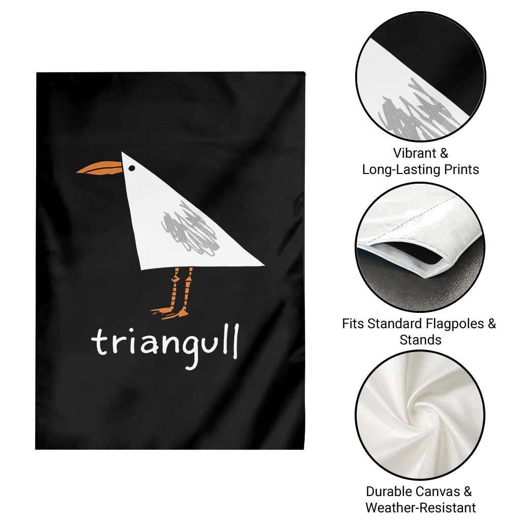 Triangull Funny Triangle Seagull Meme Garden Flag Geometry Bird Pun Minimalist Coastal Graphic