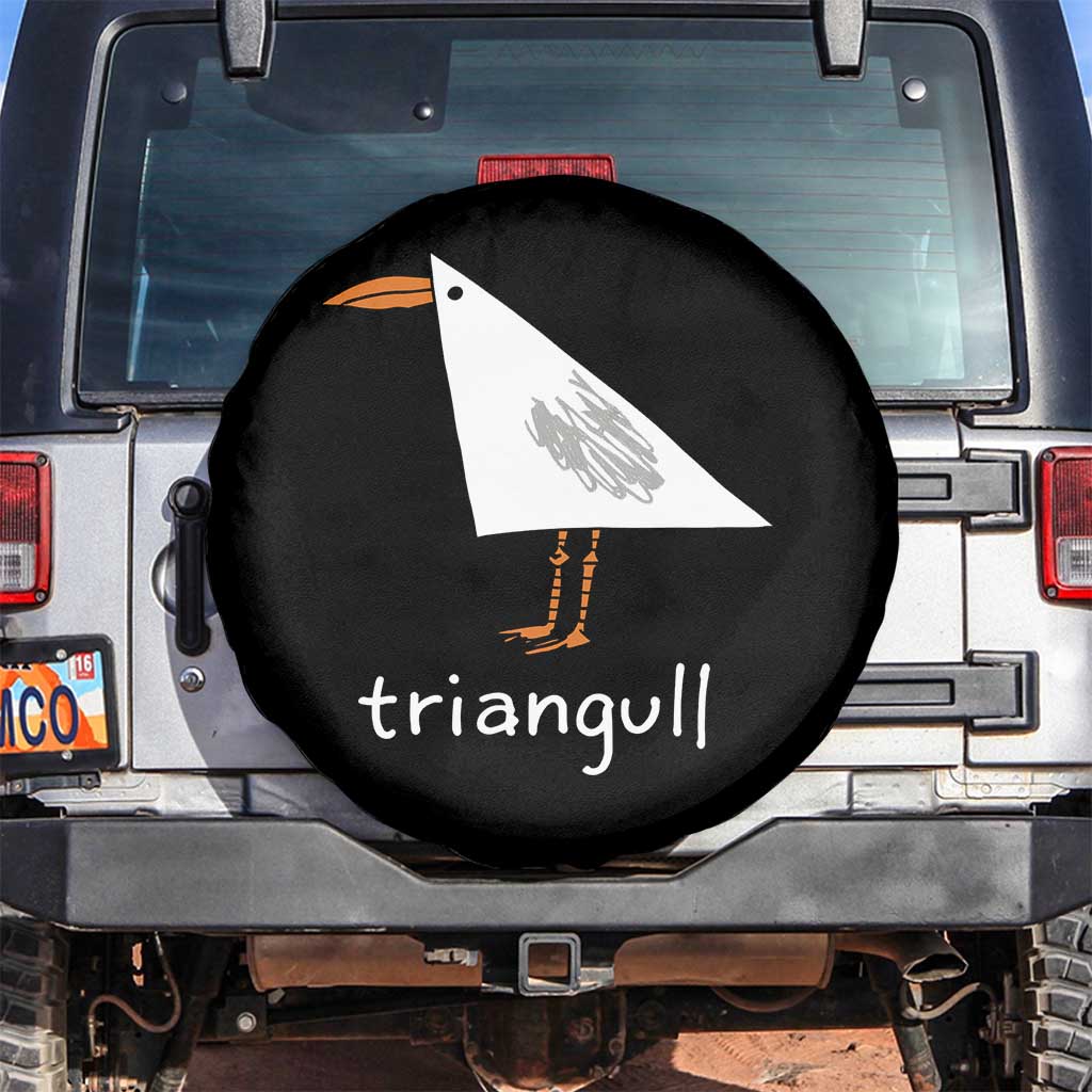 Triangull Funny Triangle Seagull Meme Spare Tire Cover Geometry Bird Pun Minimalist Coastal Graphic