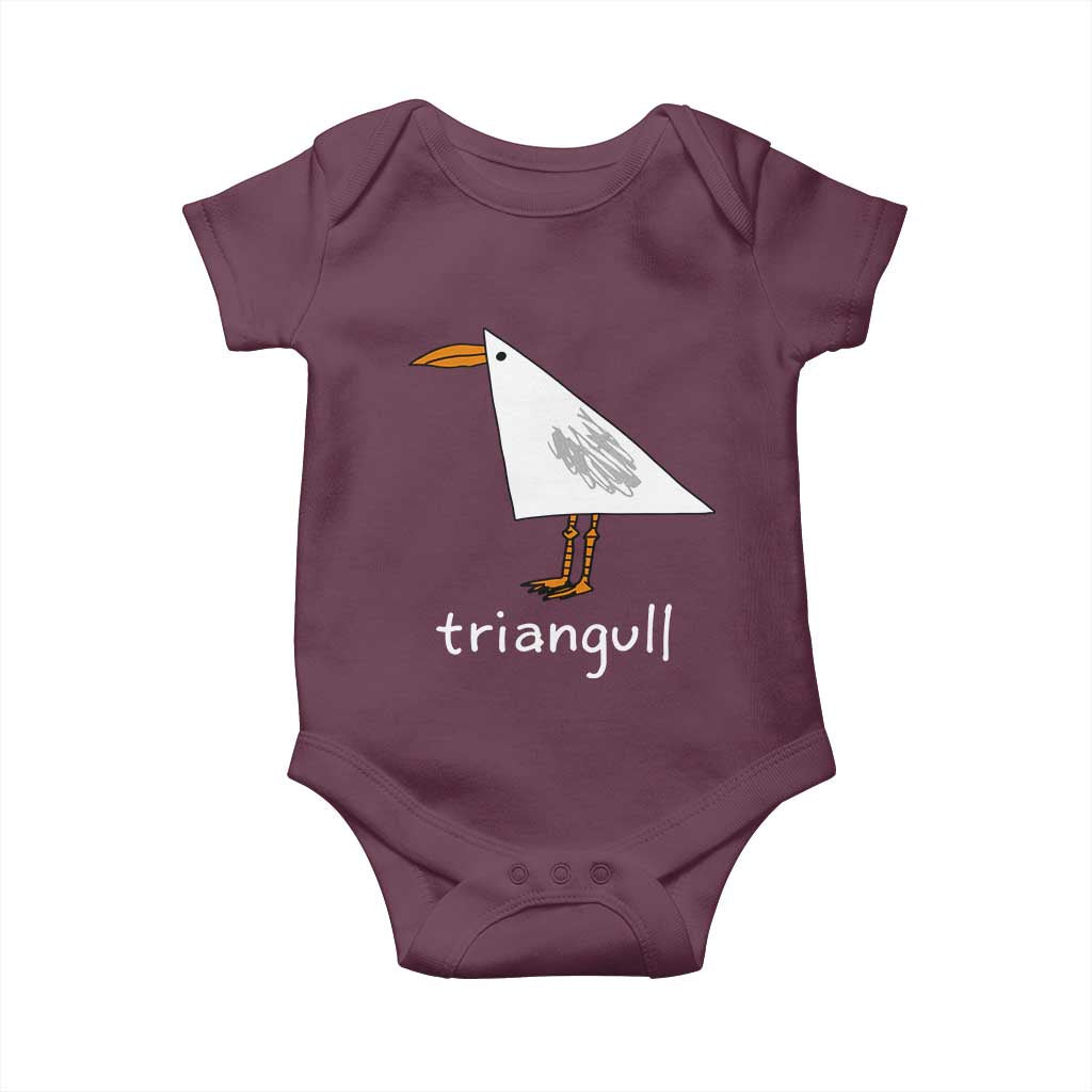 Triangull Funny Triangle Seagull Meme Baby Onesie Geometry Bird Pun Minimalist Coastal Graphic