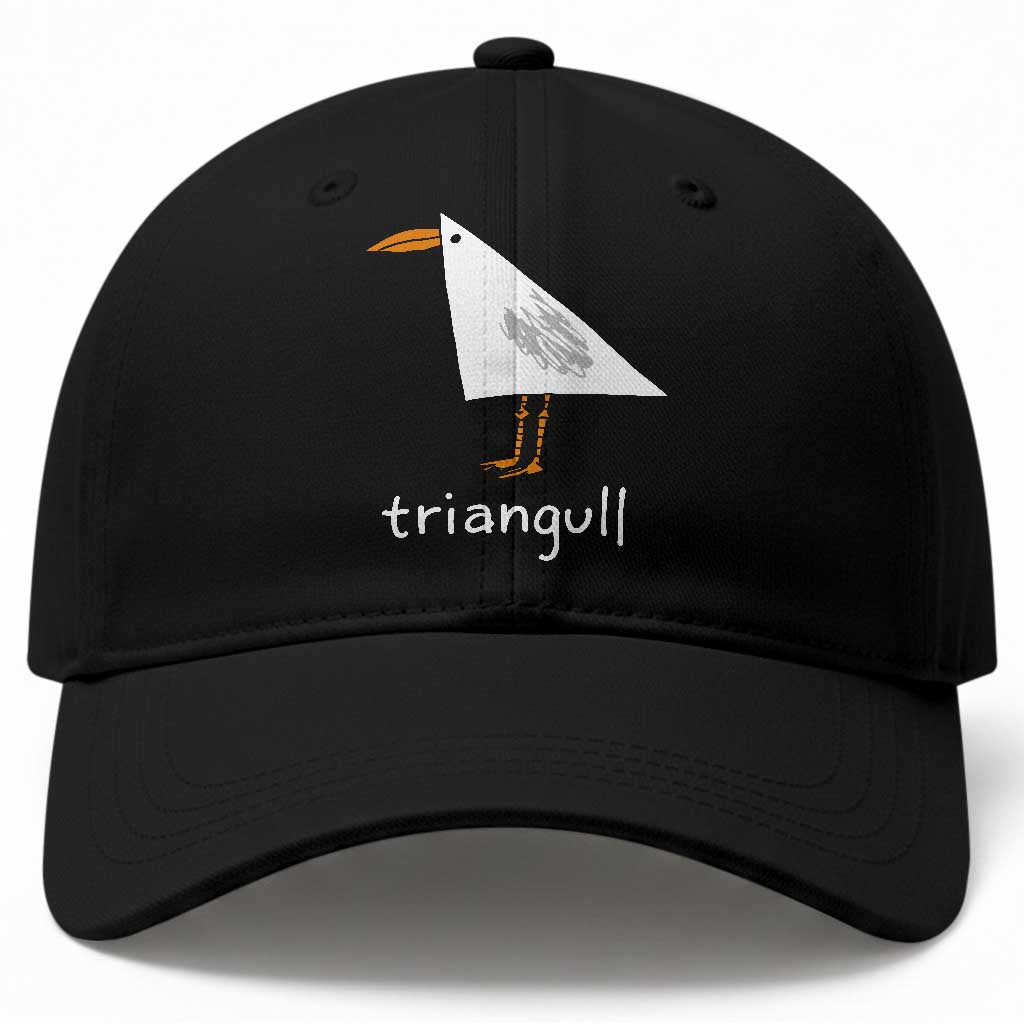 Triangull Funny Triangle Seagull Meme Baseball Cap Geometry Bird Pun Minimalist Coastal Graphic