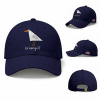 Triangull Funny Triangle Seagull Meme Baseball Cap Geometry Bird Pun Minimalist Coastal Graphic