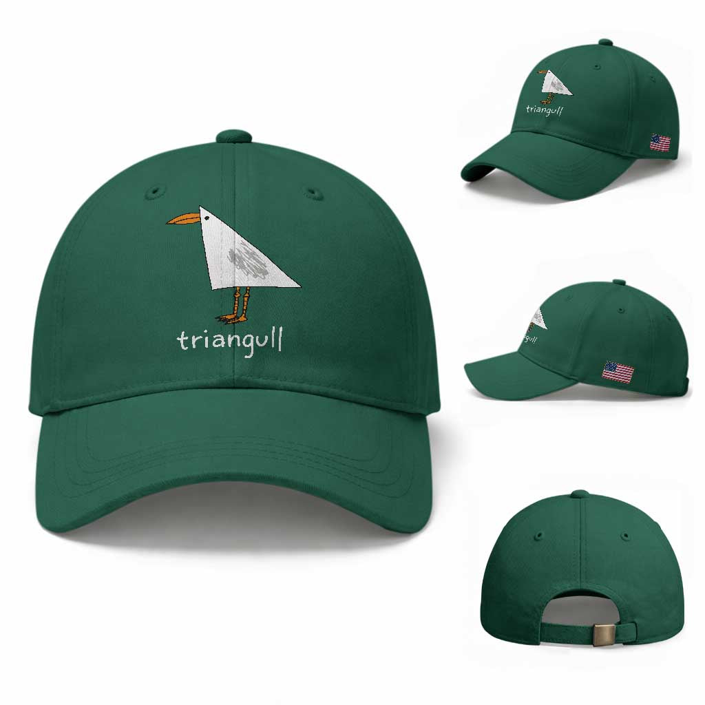 Triangull Funny Triangle Seagull Meme Baseball Cap Geometry Bird Pun Minimalist Coastal Graphic