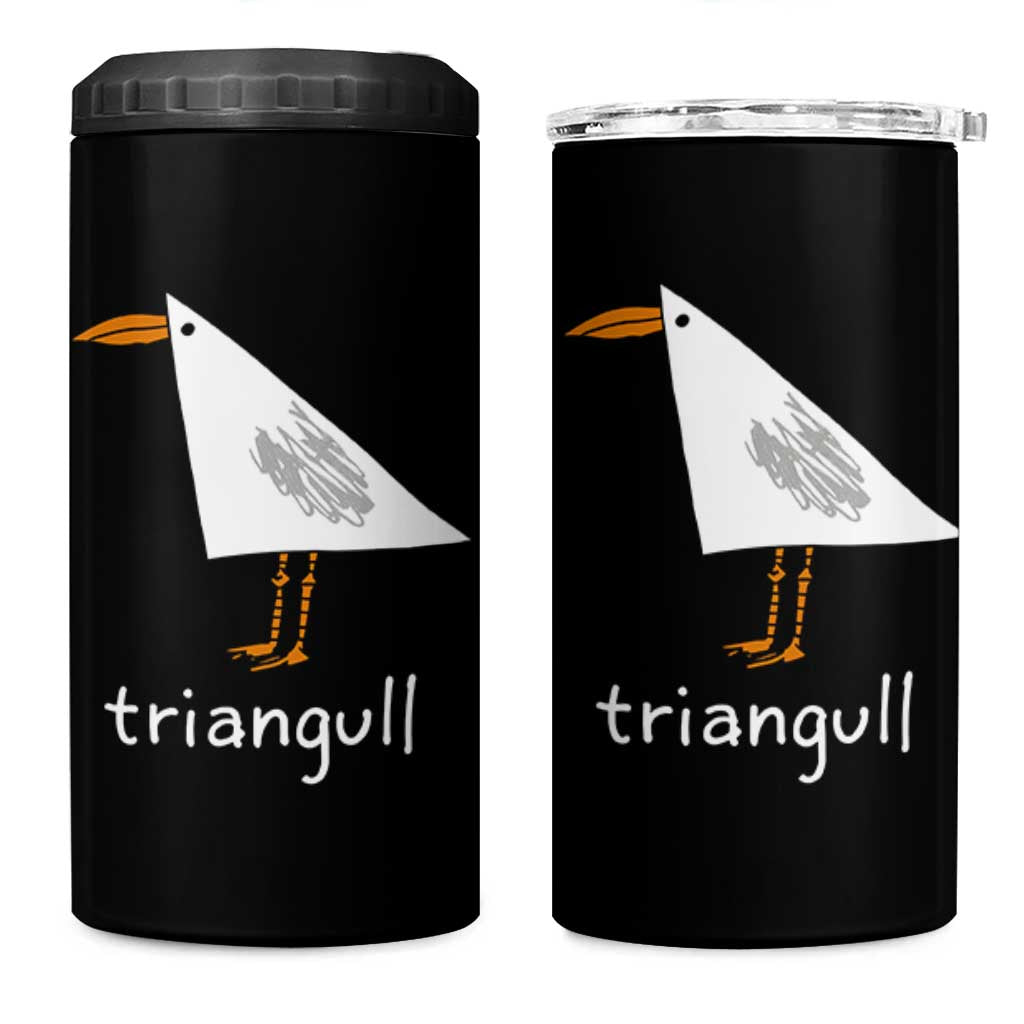 Triangull Funny Triangle Seagull Meme 4 in 1 Can Cooler Tumbler Geometry Bird Pun Minimalist Coastal Graphic