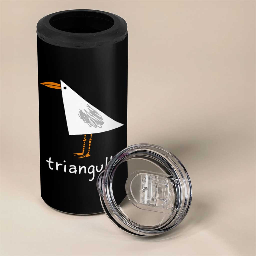 Triangull Funny Triangle Seagull Meme 4 in 1 Can Cooler Tumbler Geometry Bird Pun Minimalist Coastal Graphic