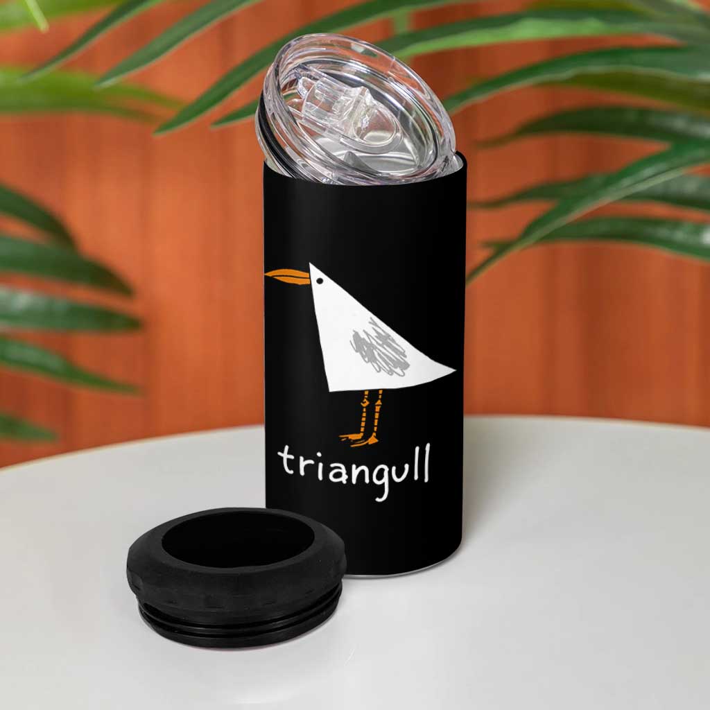 Triangull Funny Triangle Seagull Meme 4 in 1 Can Cooler Tumbler Geometry Bird Pun Minimalist Coastal Graphic