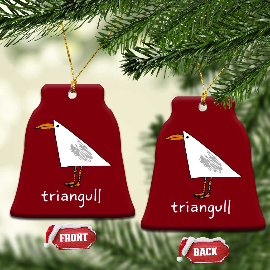 Triangull Funny Triangle Seagull Meme Ceramic Ornament Geometry Bird Pun Minimalist Coastal Graphic