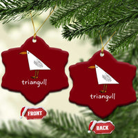 Triangull Funny Triangle Seagull Meme Ceramic Ornament Geometry Bird Pun Minimalist Coastal Graphic