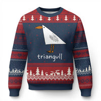 Triangull Funny Triangle Seagull Meme Ugly Christmas Sweater Geometry Bird Pun Minimalist Coastal Graphic
