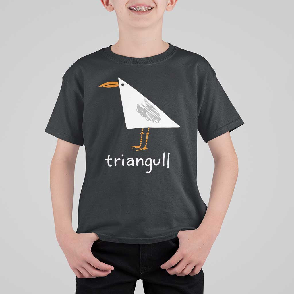 Triangull Funny Triangle Seagull Meme T Shirt For Kid Geometry Bird Pun Minimalist Coastal Graphic