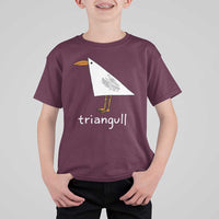 Triangull Funny Triangle Seagull Meme T Shirt For Kid Geometry Bird Pun Minimalist Coastal Graphic