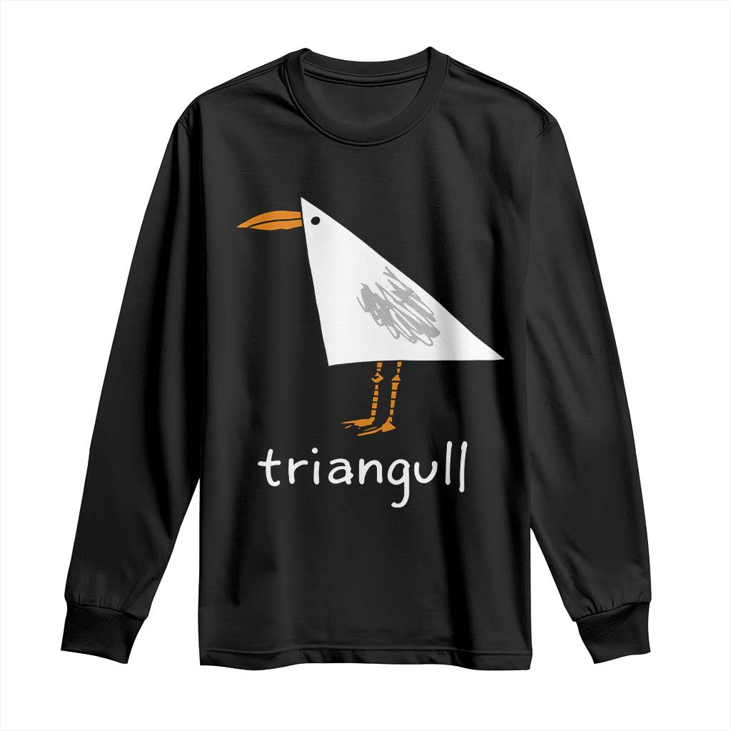 Triangull Funny Triangle Seagull Meme Long Sleeve Shirt Geometry Bird Pun Minimalist Coastal Graphic