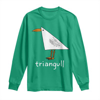 Triangull Funny Triangle Seagull Meme Long Sleeve Shirt Geometry Bird Pun Minimalist Coastal Graphic