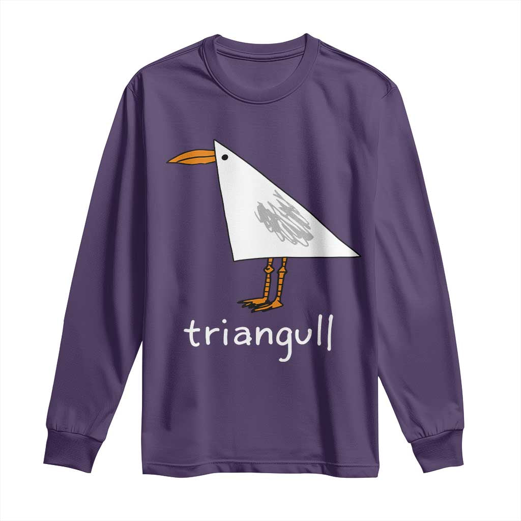 Triangull Funny Triangle Seagull Meme Long Sleeve Shirt Geometry Bird Pun Minimalist Coastal Graphic
