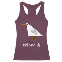Triangull Funny Triangle Seagull Meme Racerback Tank Top Geometry Bird Pun Minimalist Coastal Graphic