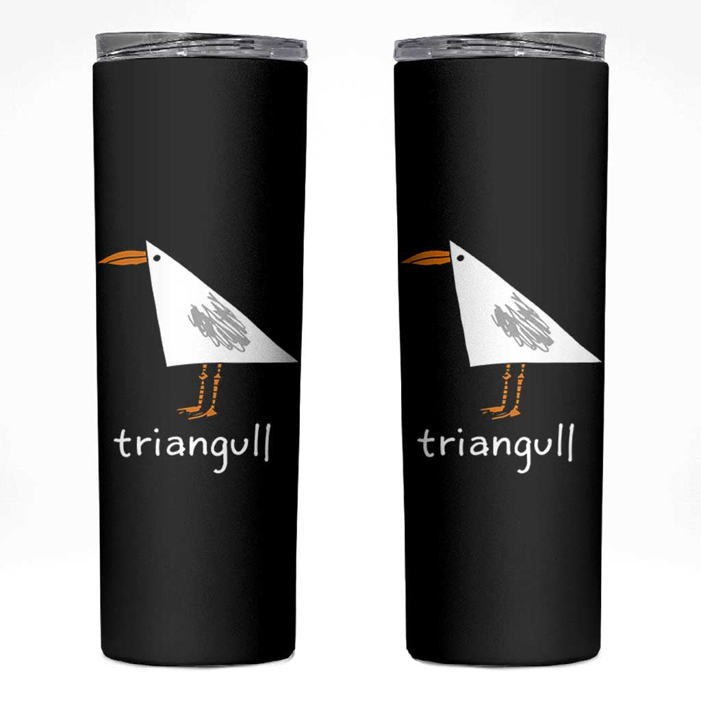 Triangull Funny Triangle Seagull Meme Skinny Tumbler Geometry Bird Pun Minimalist Coastal Graphic