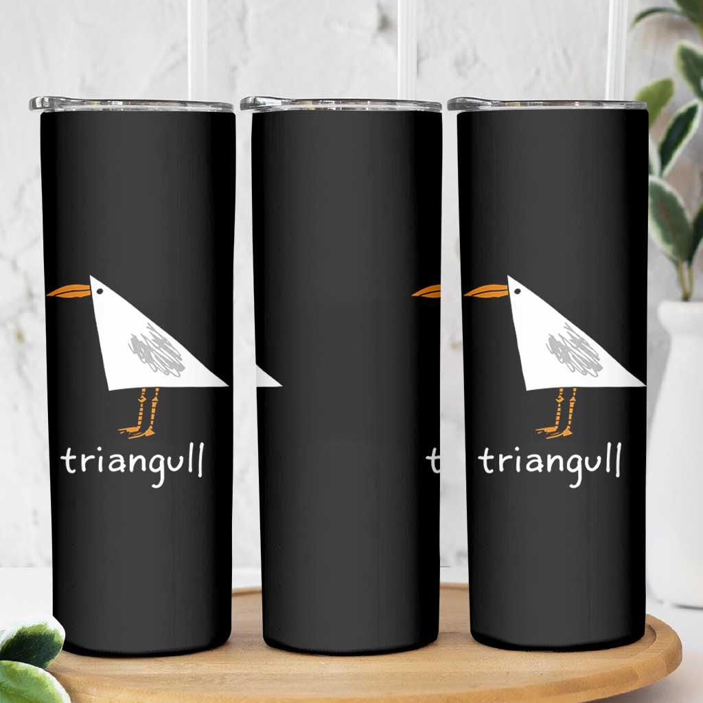 Triangull Funny Triangle Seagull Meme Skinny Tumbler Geometry Bird Pun Minimalist Coastal Graphic