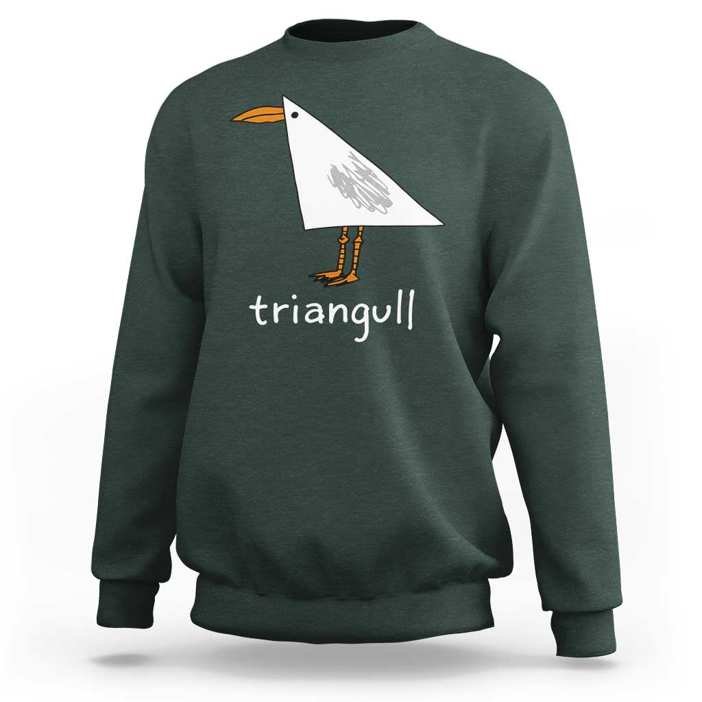 Triangull Funny Triangle Seagull Meme Sweatshirt Geometry Bird Pun Minimalist Coastal Graphic