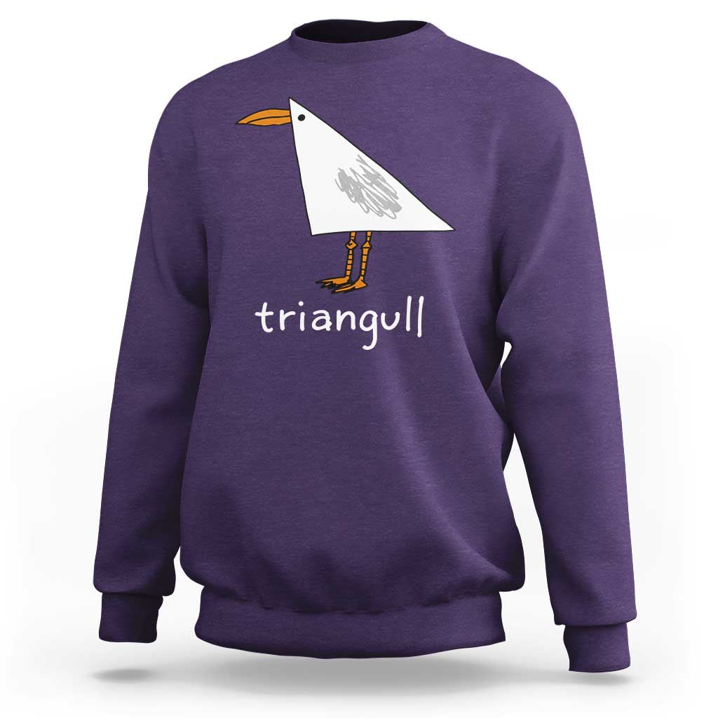 Triangull Funny Triangle Seagull Meme Sweatshirt Geometry Bird Pun Minimalist Coastal Graphic
