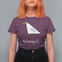 Triangull Funny Triangle Seagull Meme T Shirt For Women Geometry Bird Pun Minimalist Coastal Graphic