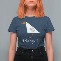 Triangull Funny Triangle Seagull Meme T Shirt For Women Geometry Bird Pun Minimalist Coastal Graphic